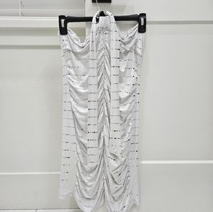Body Central White Dress with silver accents